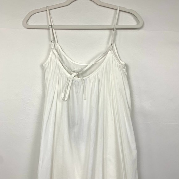 Allsaints Paola Cotton Midi Ruffle Eyelet Open Back Dress Chalk White - Picture 9 of 12